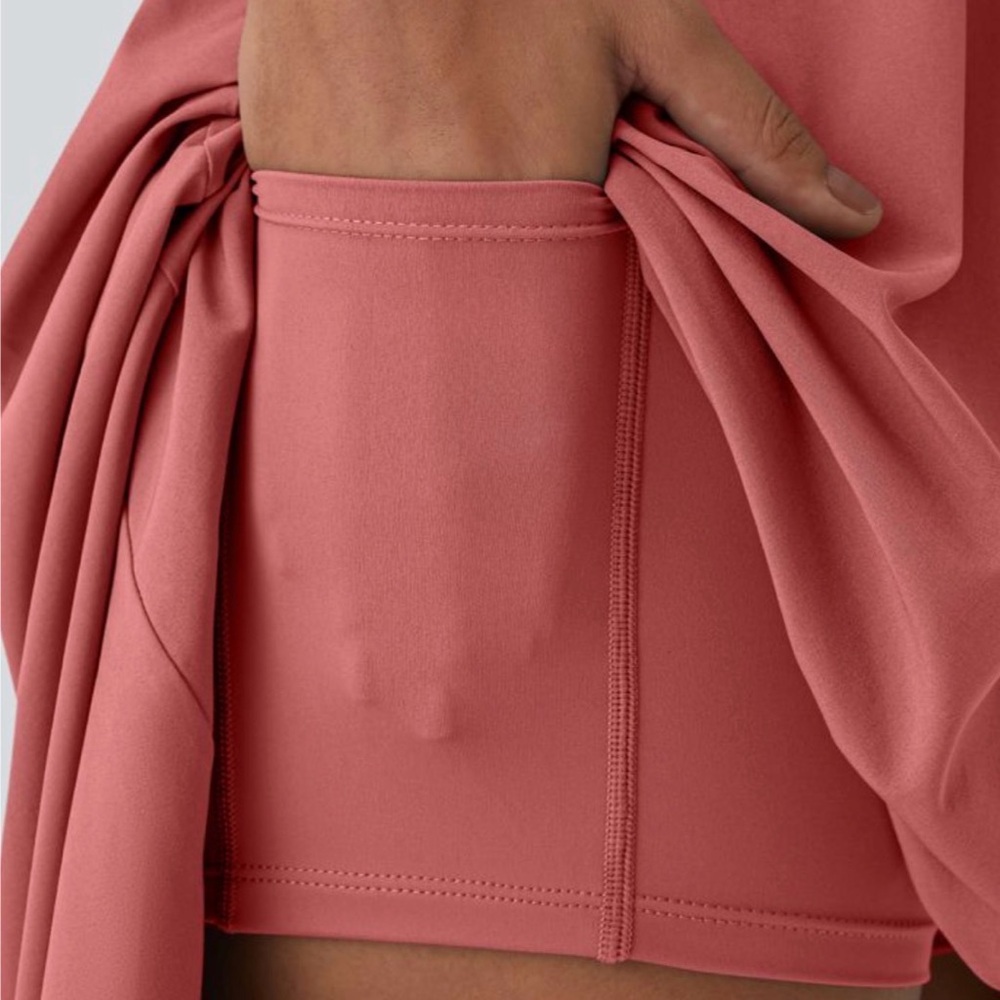 HALARA Coral High Low Dress with shorts - Picture 3 of 15